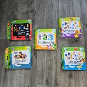 LeapFrog LeapStart Books Spiral Bound Lot of 5 Paw Patrol Learning System Reader